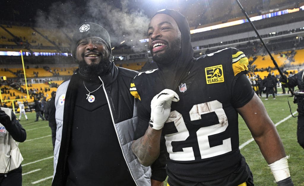 Steelers head coach Mike Tomlin and RB Najee Harris