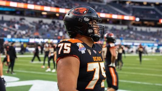 Pittsburgh Steelers 2024 NFL Draft Prospect Oregon State Tackle Taliese Fuaga