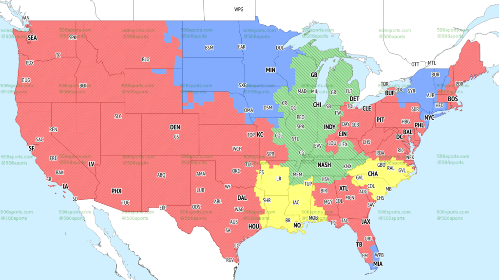 Steelers Falcons TV Map 506 Sports