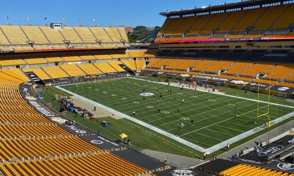 The wife and I checking in from the front row at Heinz field! : r/steelers