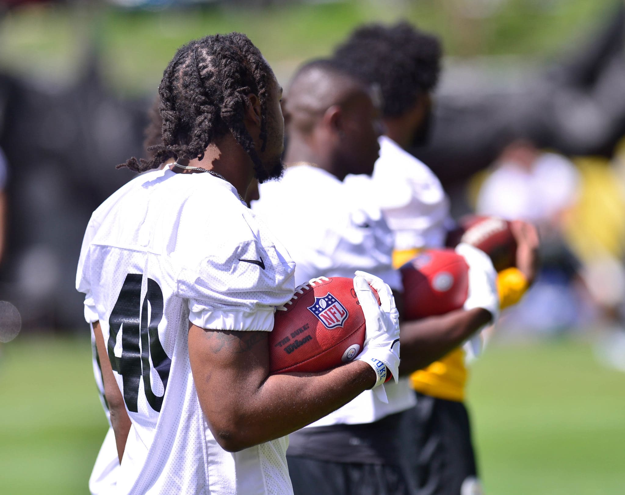 Pittsburgh Steelers tight end Connor Heyward (83) performs drills during an  NFL football practice at rookie minicamp, Friday, May 13, 2022, in  Pittsburgh. (AP Photo/Keith Srakocic Stock Photo - Alamy