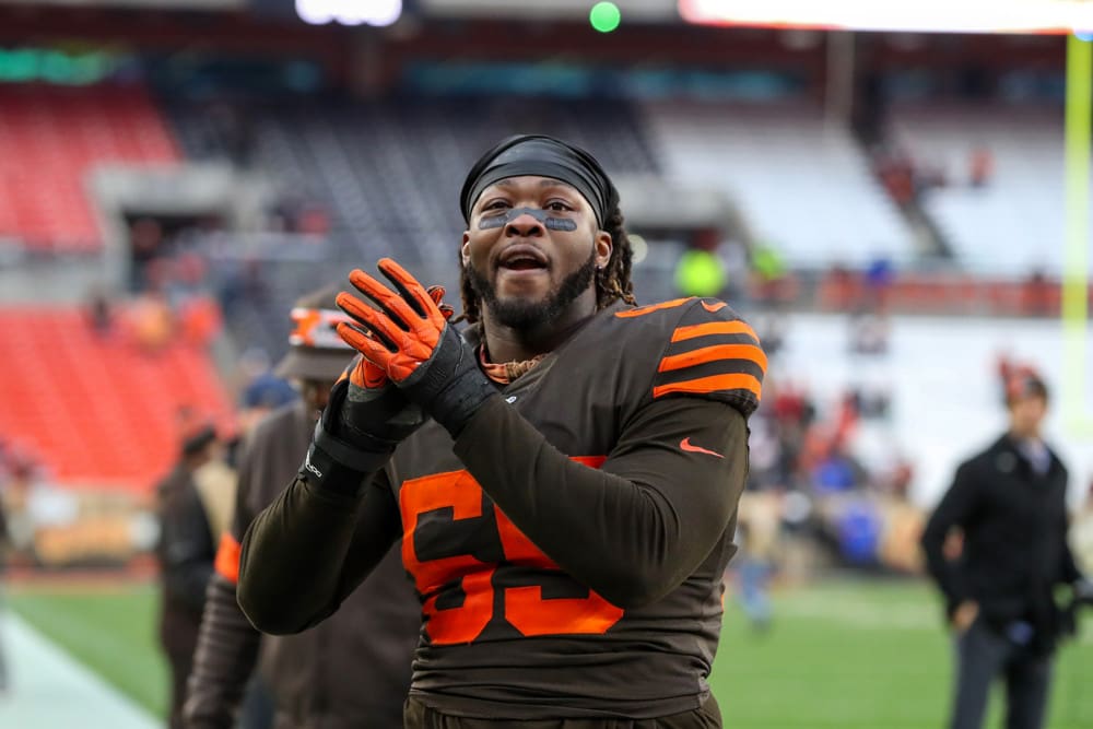 Larry Ogunjobi's prayerful pose sums up Browns exhilaration - The