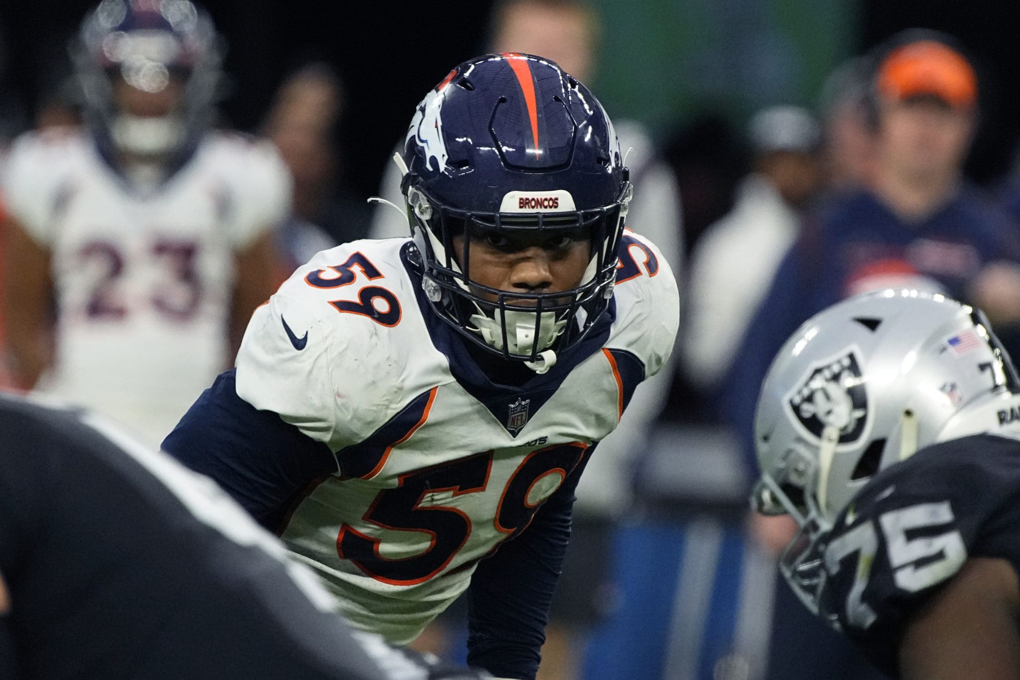 Denver Broncos outside linebacker Malik Reed (59) plays against