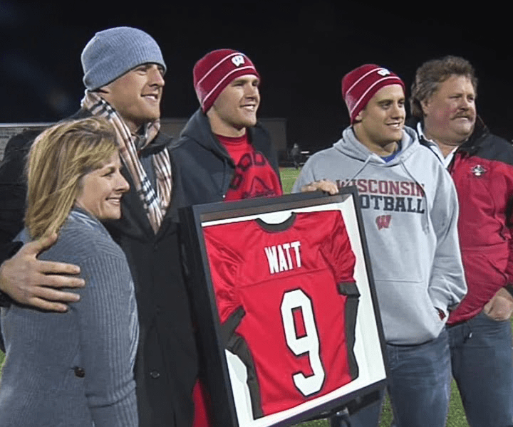 Pewaukee High School retires T.J and Derek Watt's jerseys