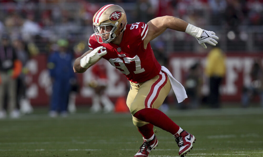 Nick Bosa does conditioning work as 49ers practice for Steelers